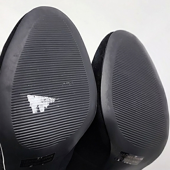 Le Chateau Flex Dressy Slip On Black Suede Pump Round Toe 4" Block  Heel Sz 38/8 - Picture 10 of 15